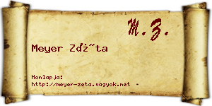 Meyer Zéta névjegykártya
